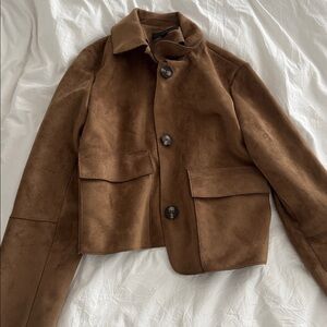 Zara Brown Suede Blazer